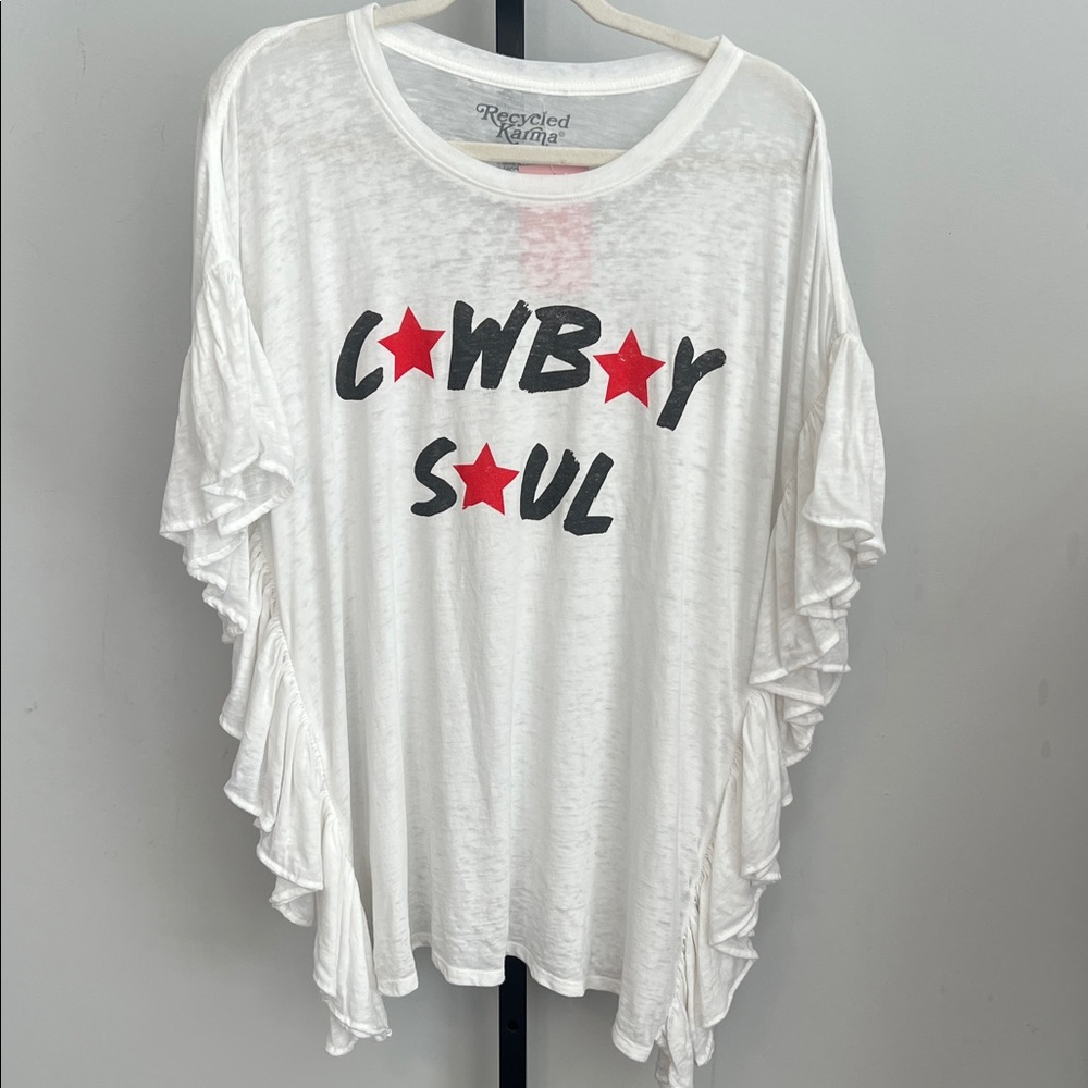 Recycled Karma White Cowboy Soul Graphic Tee